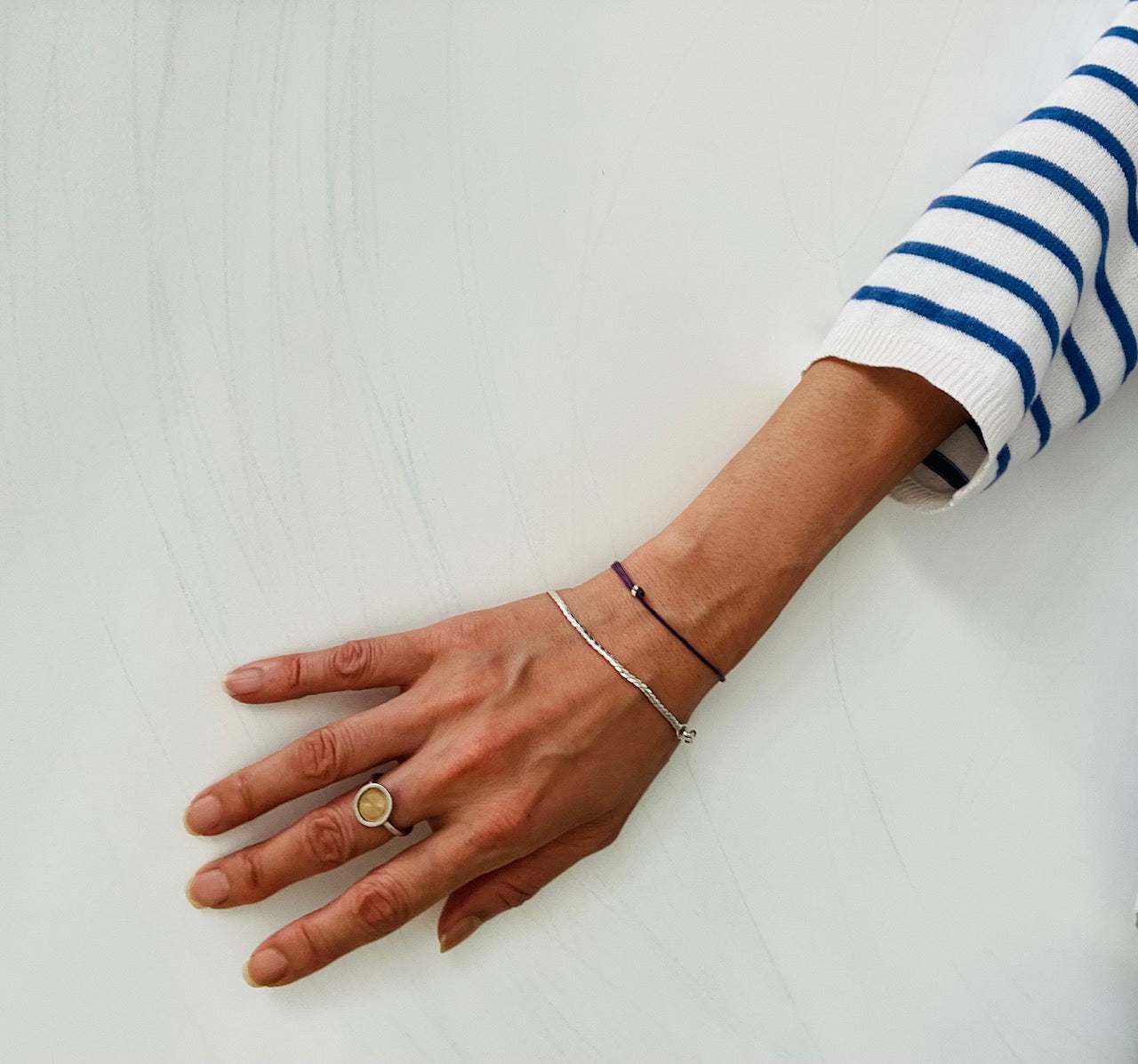 Sterling Silver925 Swage / Twist Chain Bracelet For Women