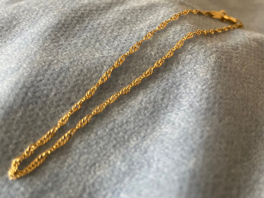 18K Gold Screw Chain Bracelet For Men & Women