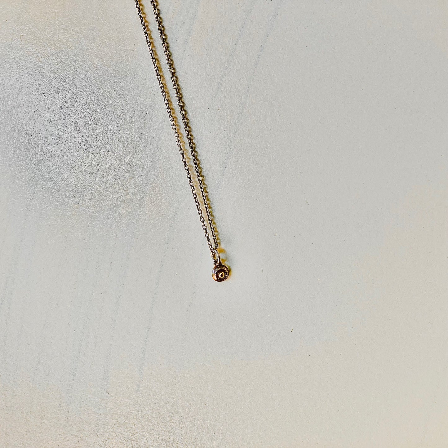 【バイカラージュエリ】K18ゴールドビーズとシルバーボールのコンビネーション・チャーム・ネックレス・ペンダント