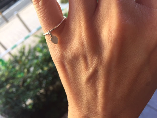 Matte Silver/10K/14K/18K Gold Dangle & Drop Leaf Charm on Sterling Silver Ring For Women