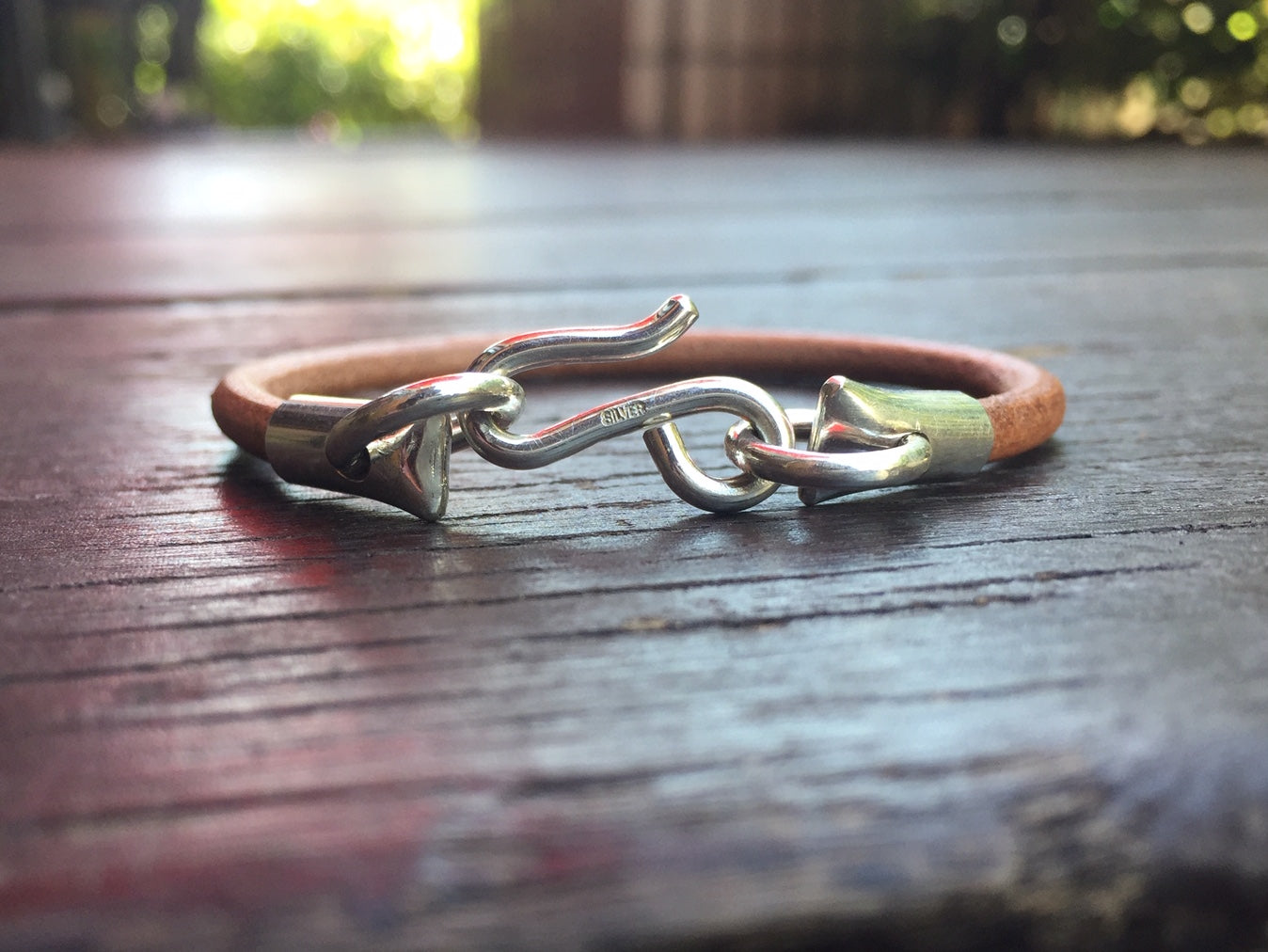 Natural Leather Horseshoe / S-Shaped Hook / Bit Bracelet For Men