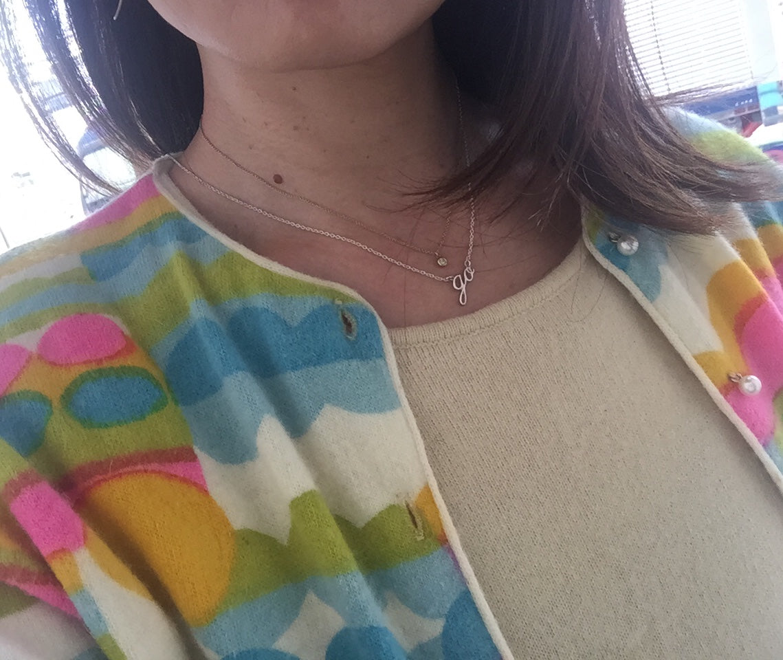 K18ゴールド・文字・筆記体・ レターネックレス