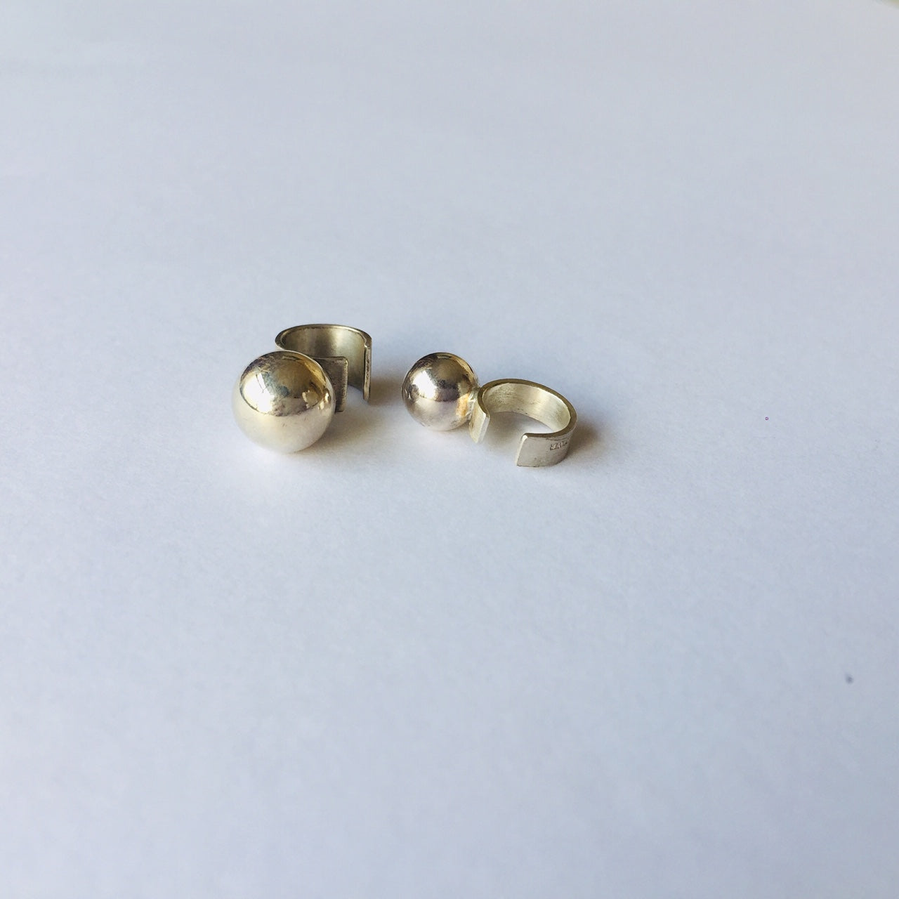 Adjustable Sterling Silver925 8.0 / 10.0 Ball on Matte Finish Sterling Silver925 Ear Cuff For Men & Women