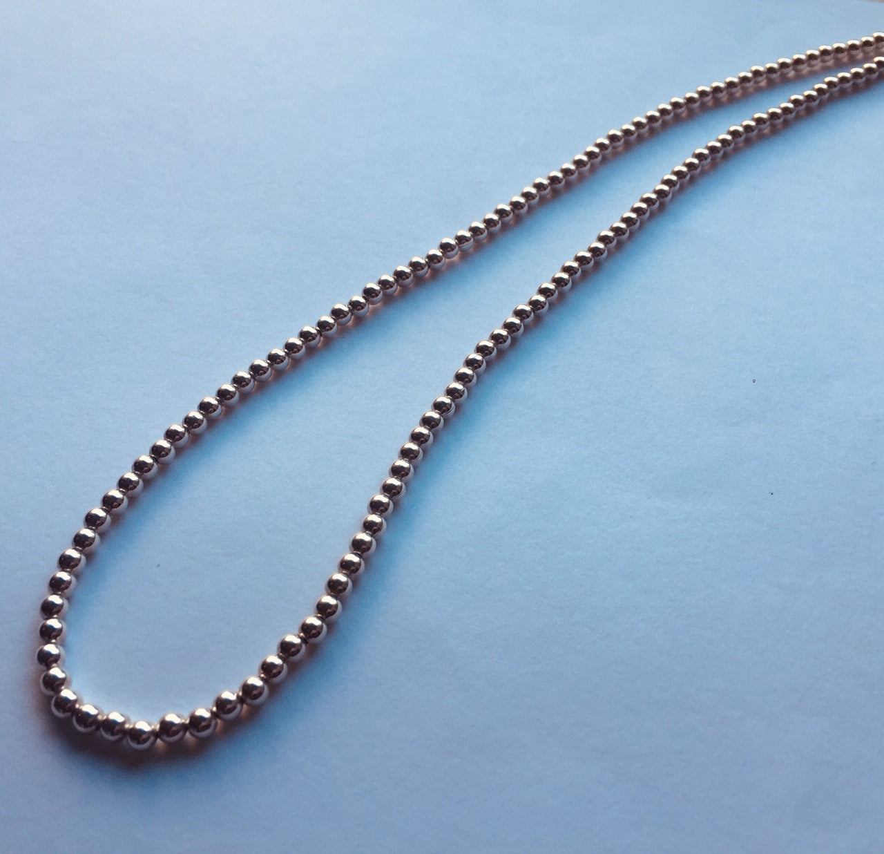 シルバー925・5.0mm・ボール・ビーディッド・ビーズ・2-way・ロングネックレス