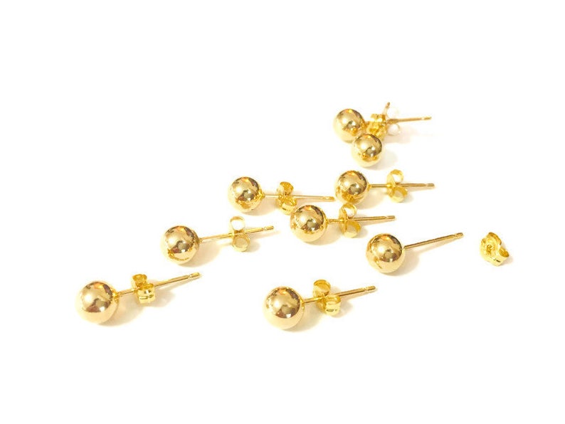 18K Gold Ball / Sphere / Globe Stud Earring For Men & Women K18 ゴールドボール  タイムレス・ユニセックス・片耳ピアス