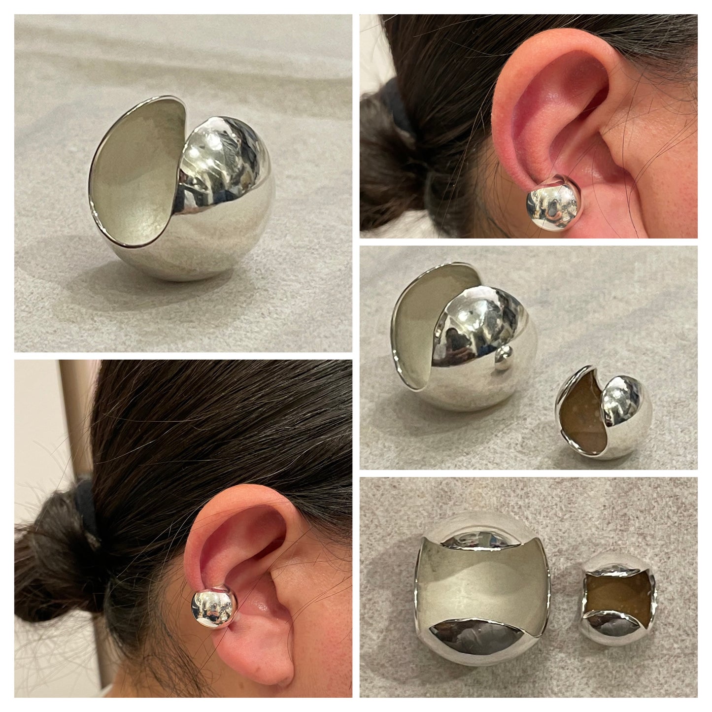 Sterling Silver925 10mm 16mm Ball / Sphere  Ear Cuff シルバーボール・球体・ユニセックス・イヤカフ