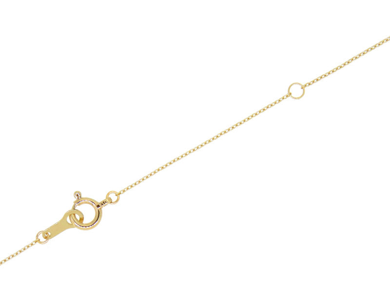 Diamond Inside Flattened 18K Gold Ball Charm & 10K Gold Chain Necklace For Women ひと粒 ダイヤ ゴールド チャーム ネックレス