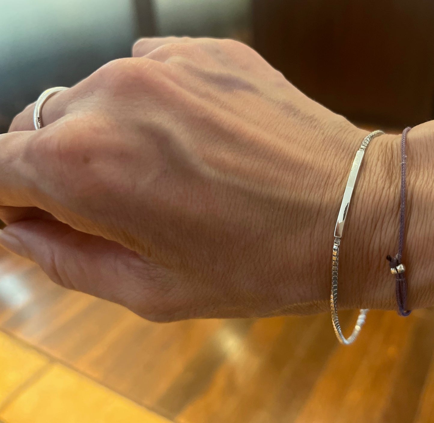 Sterling Silver925 Bar and Venetian Chain Bracelet For Men & Women [ Unisex ]