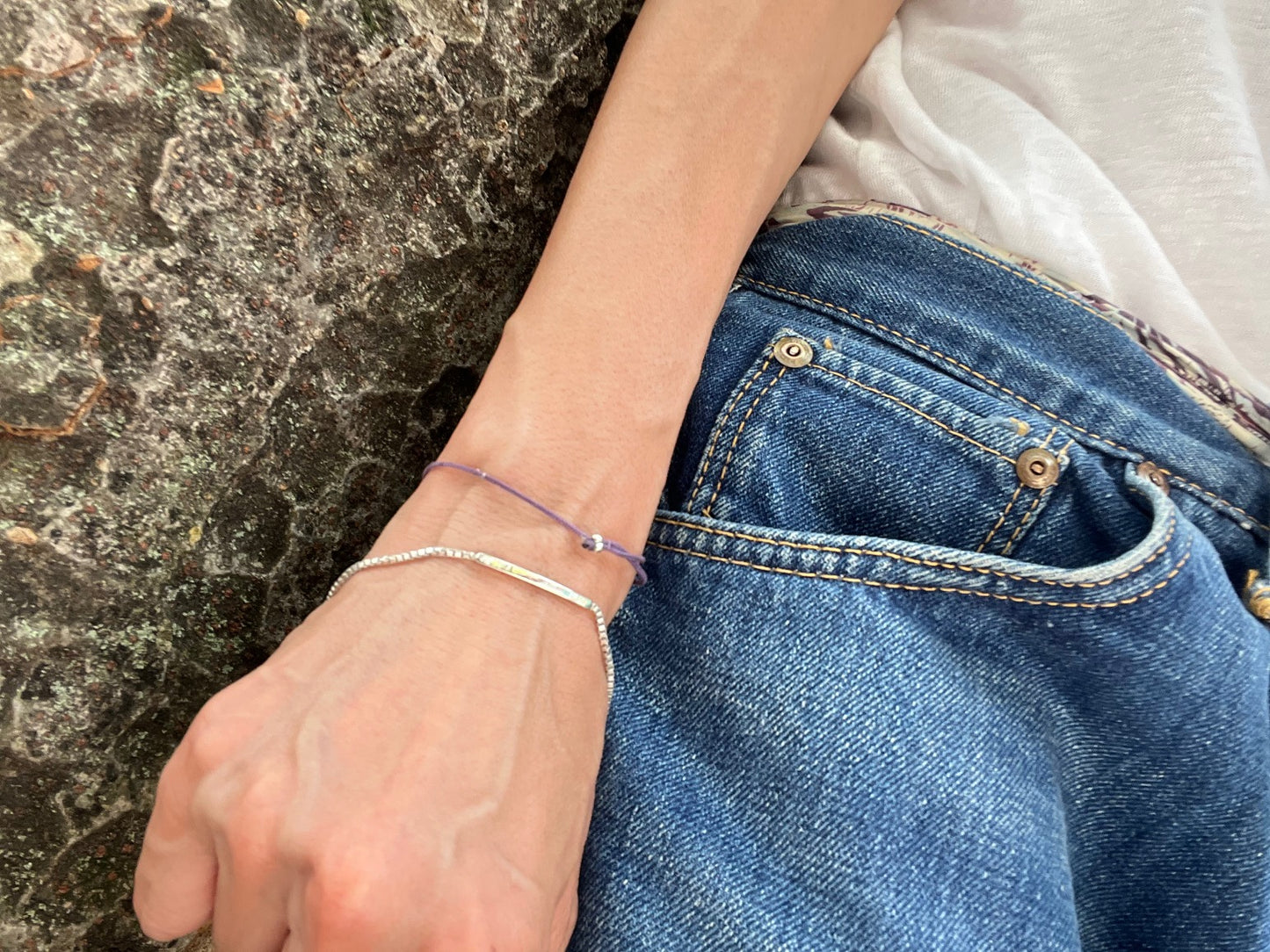 Sterling Silver925 Bar and Venetian Chain Bracelet For Men & Women [ Unisex ]