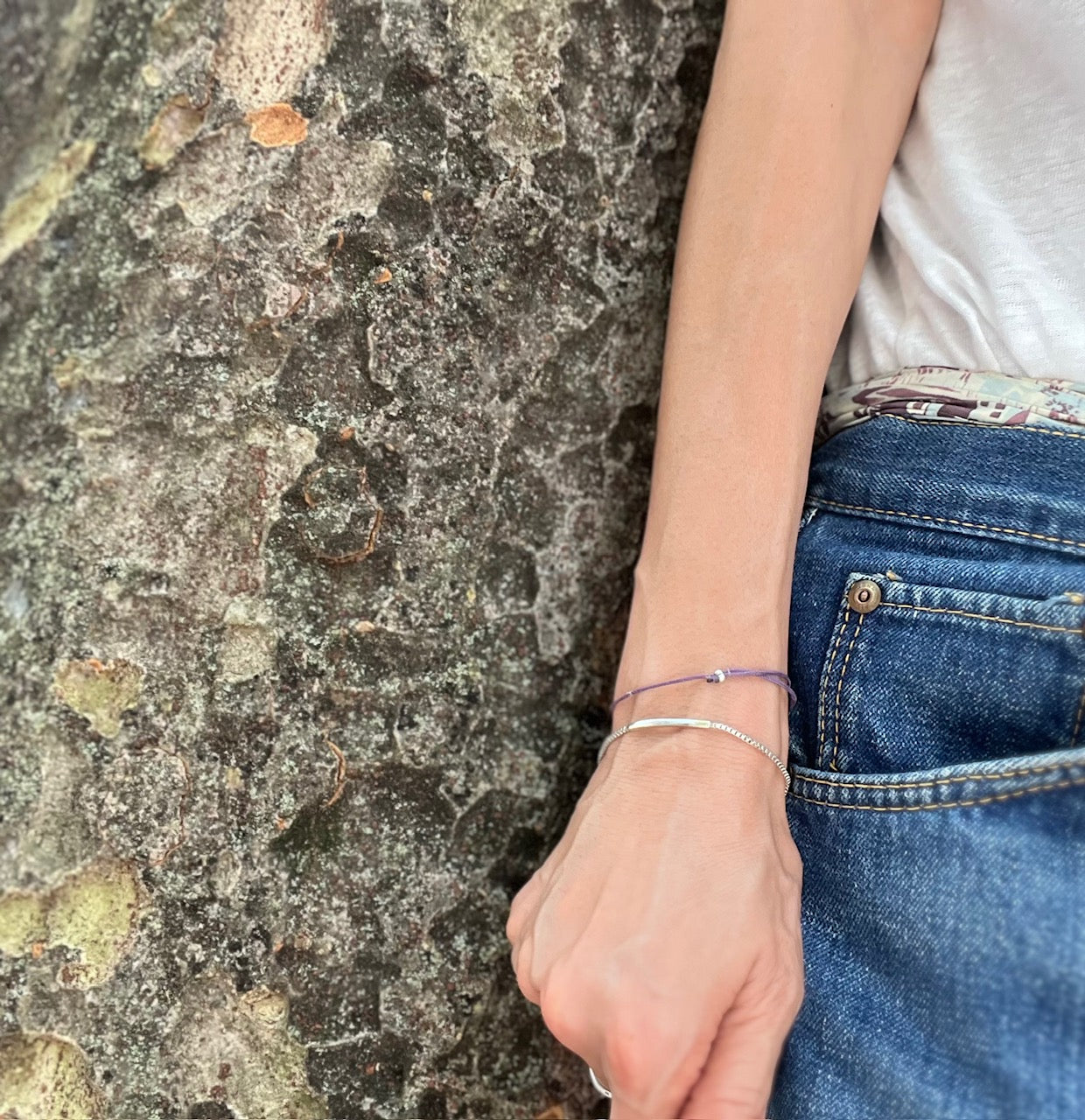 Sterling Silver925 Bar and Venetian Chain Bracelet For Men & Women [ Unisex ]