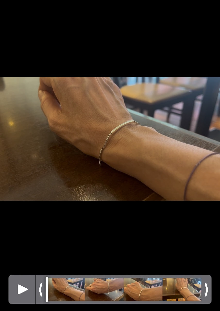 Sterling Silver925 Bar and Venetian Chain Bracelet For Men & Women [ Unisex ]