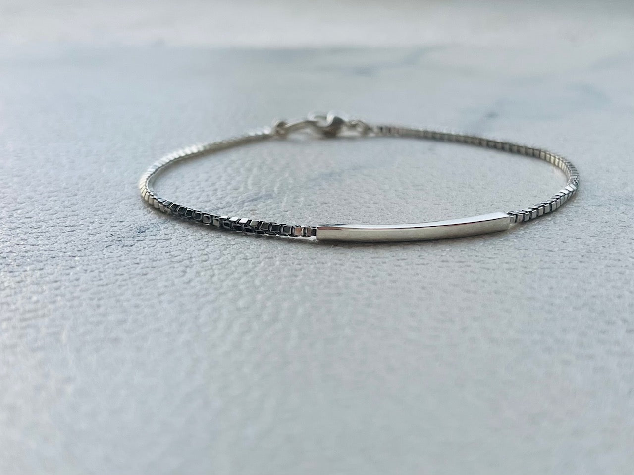 Sterling Silver925 Bar and Venetian Chain Bracelet For Men & Women [ Unisex ]