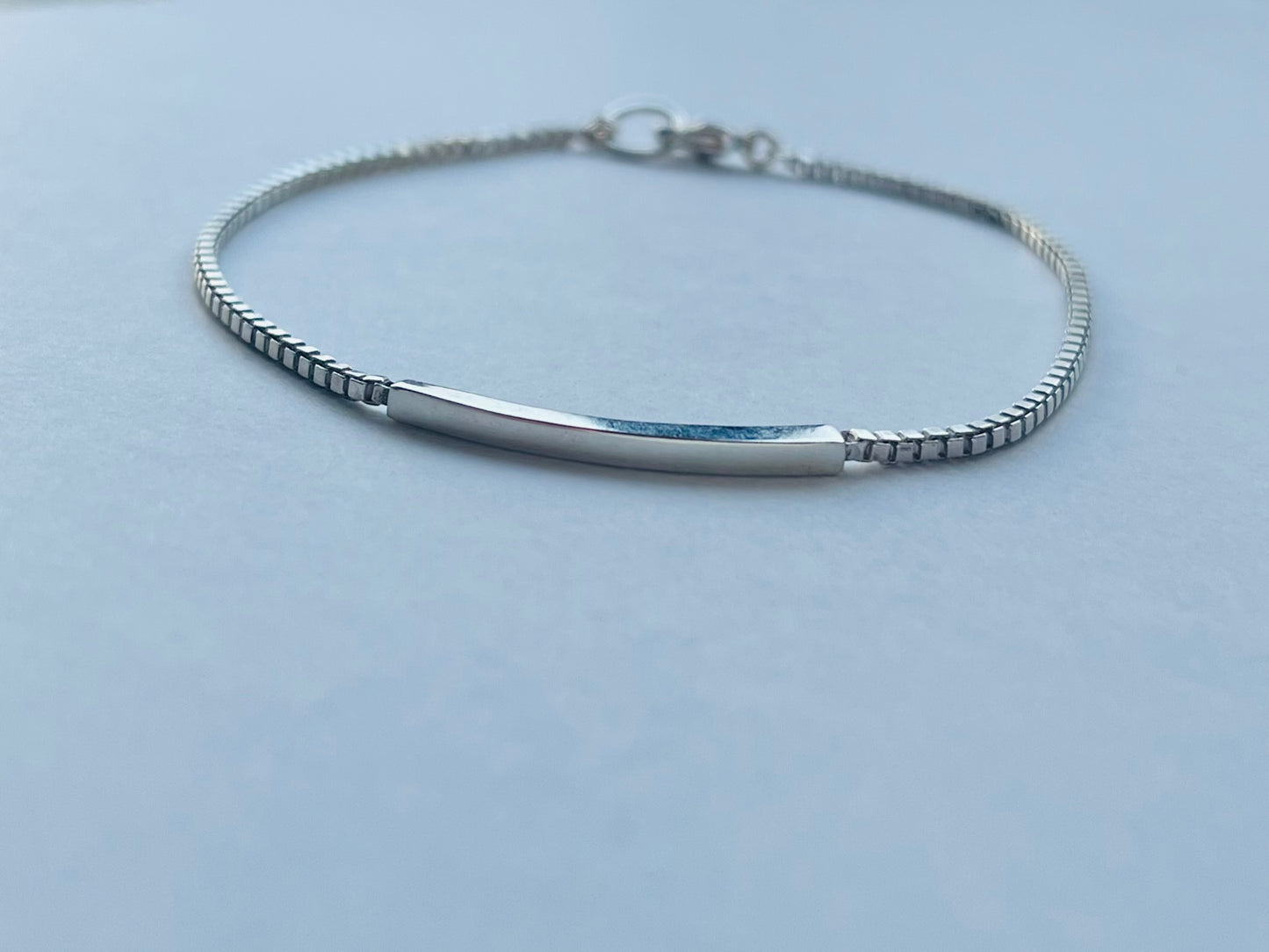 Sterling Silver925 Bar and Venetian Chain Bracelet For Men & Women [ Unisex ]