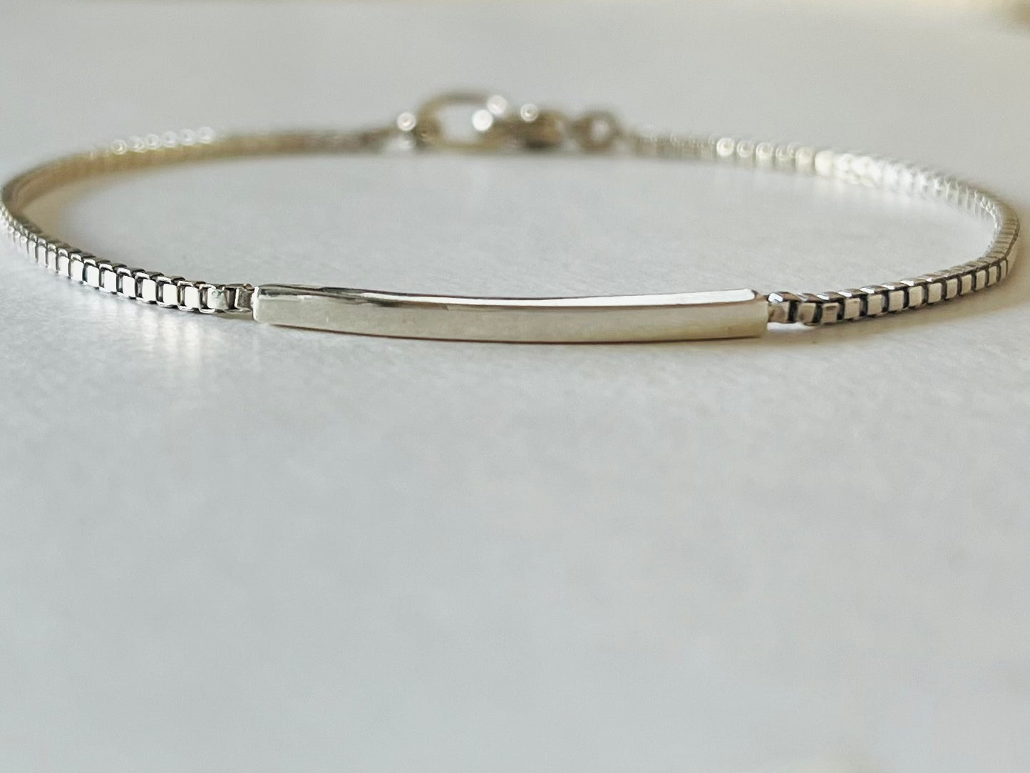 Sterling Silver925 Bar and Venetian Chain Bracelet For Men & Women [ Unisex ]