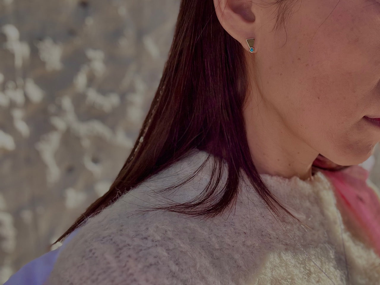 K10ゴールドとターコイズ“A Happy Exclamation”ピアス・12種類の天然石・誕生石より選べるピアス