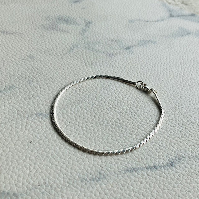 Sterling Silver925 Swage / Twist Chain Bracelet For Women スネーク スエッジ  チェーンブレスレット