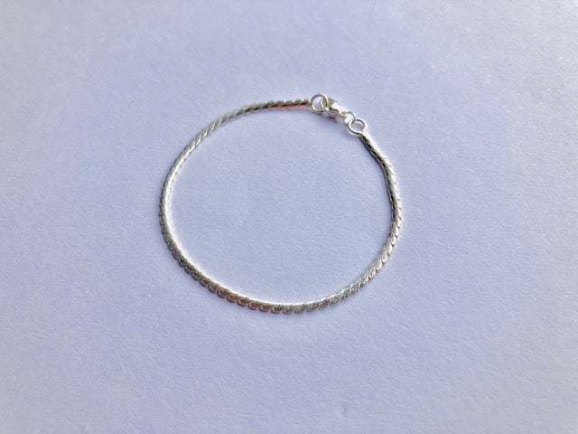 Sterling Silver925 Swage / Twist Chain Bracelet For Women スネーク スエッジ  チェーンブレスレット