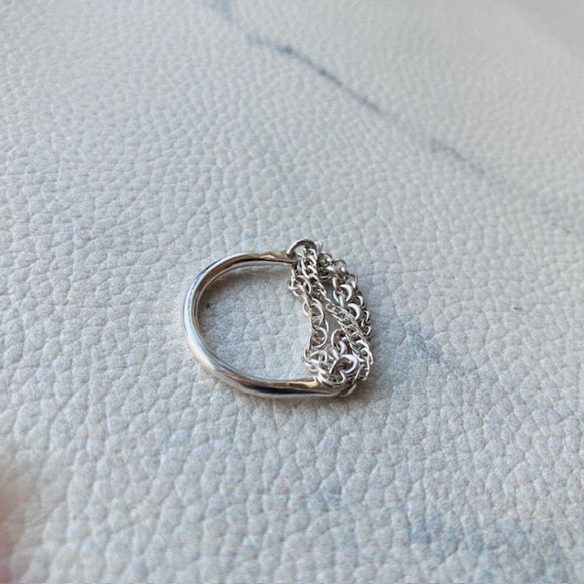 Sterling Silver925 Milky Way Chain Ring For Women チェーンリング ミルキーウェイリング