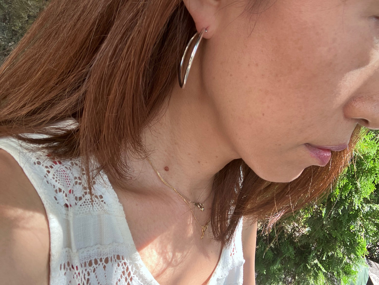 Thick Tube Pipe / Curl  / Inward & Outward Silver925 Shiny Medium Large Hoop with Lever-side Earring For Women シルバー カール ２Ways 内巻 外巻 フープピアス