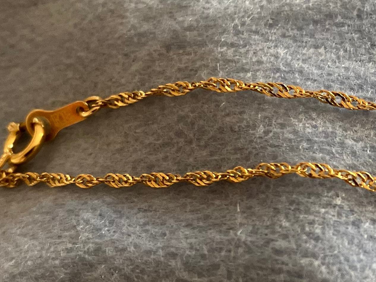 18K Gold Screw Chain Bracelet For Men & Women K18 ゴールド ...