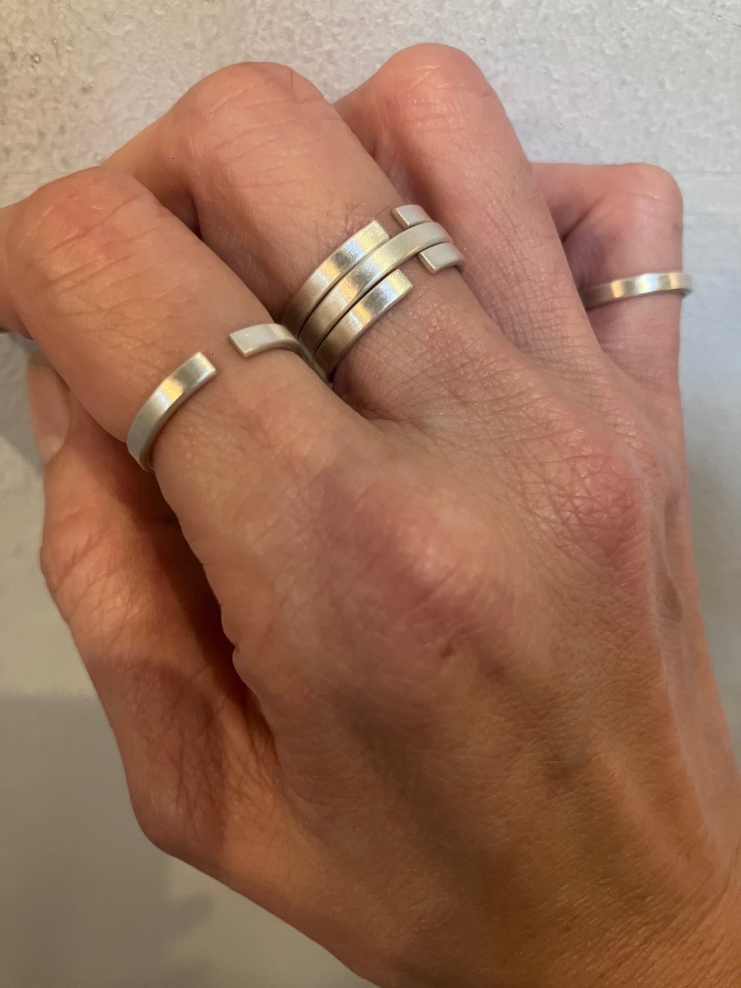 Adjustable Freely Sterling Silver925 Ring with Matte Finish For Men & Women 艶消し・シルバー ユニセックス 調節可能 フリーリング