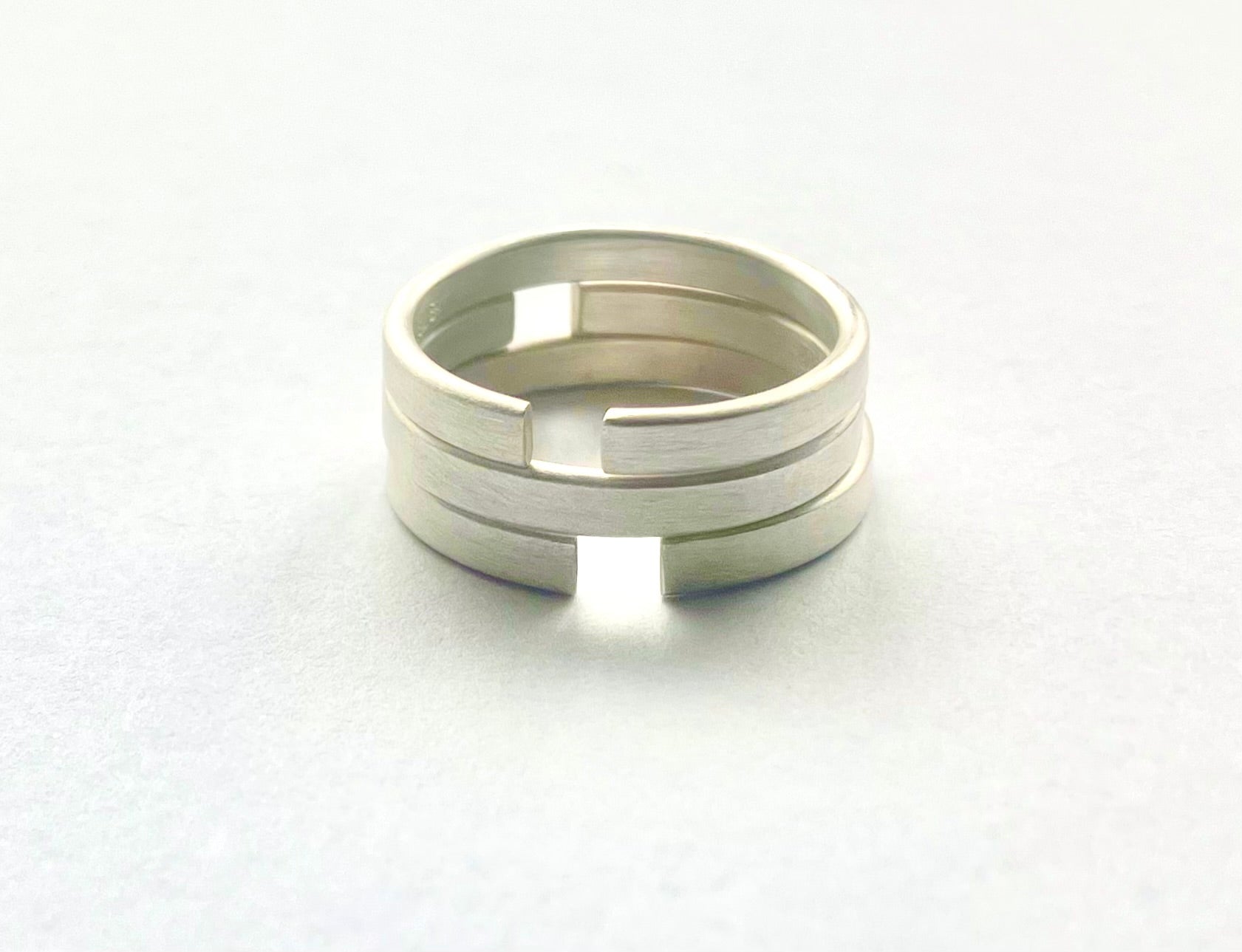 Adjustable Freely Sterling Silver925 Ring with Matte Finish For Men & Women  艶消し・シルバー ユニセックス 調節可能 フリーリング