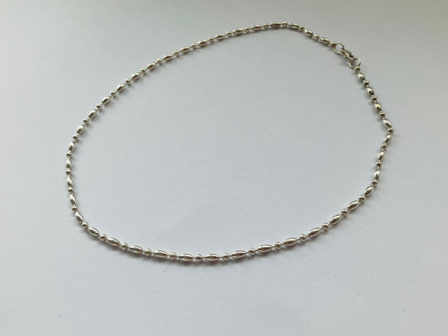 Sterling Silver925 Beaded Beads Necklace / Choker