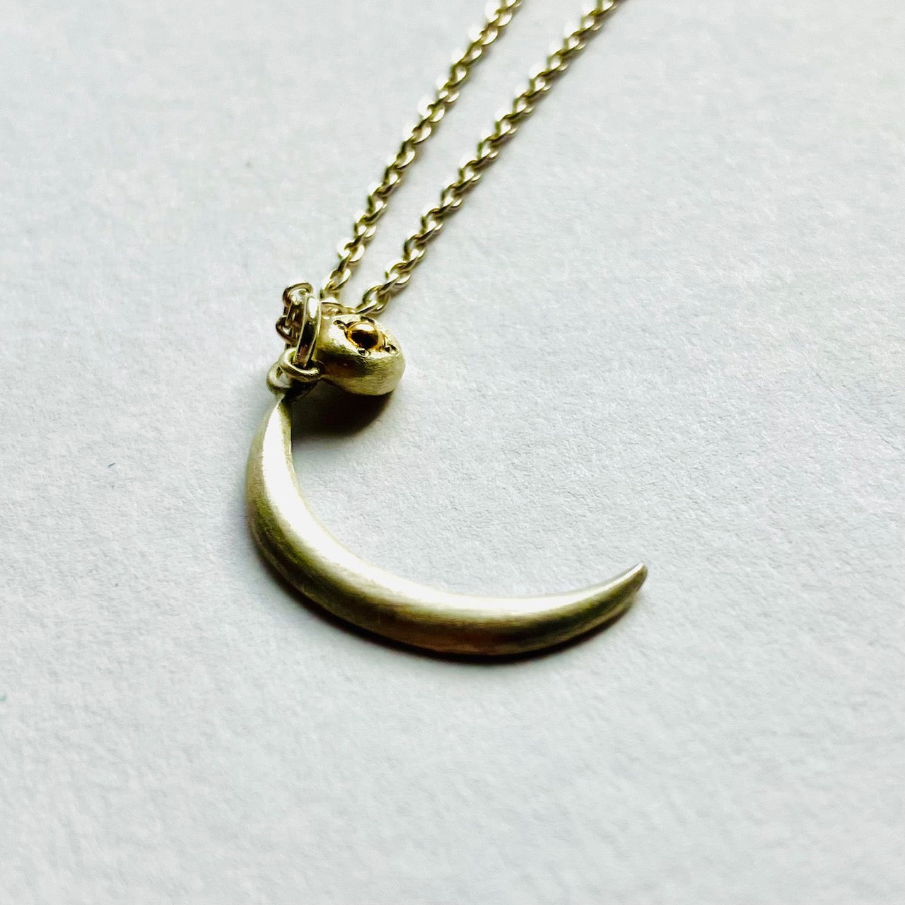 Combination 18K Gold Bead Based on Silver925 Flattened Ball Sun & Silver  New Moon Pendant Necklace For Women コンビネーション・シルバー・ゴールドネックレス