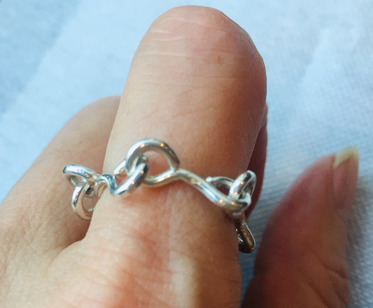 Sterling Silver925 Link Chain Ring For Men & Women ユニセックス・ユニーク・リンクチェーン・リング