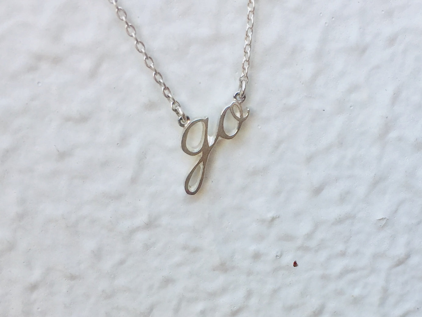 Sterling Silver925 "GO" Pendant & Silver Necklace Chain シルバー・筆記体・オトナ・ネックレス