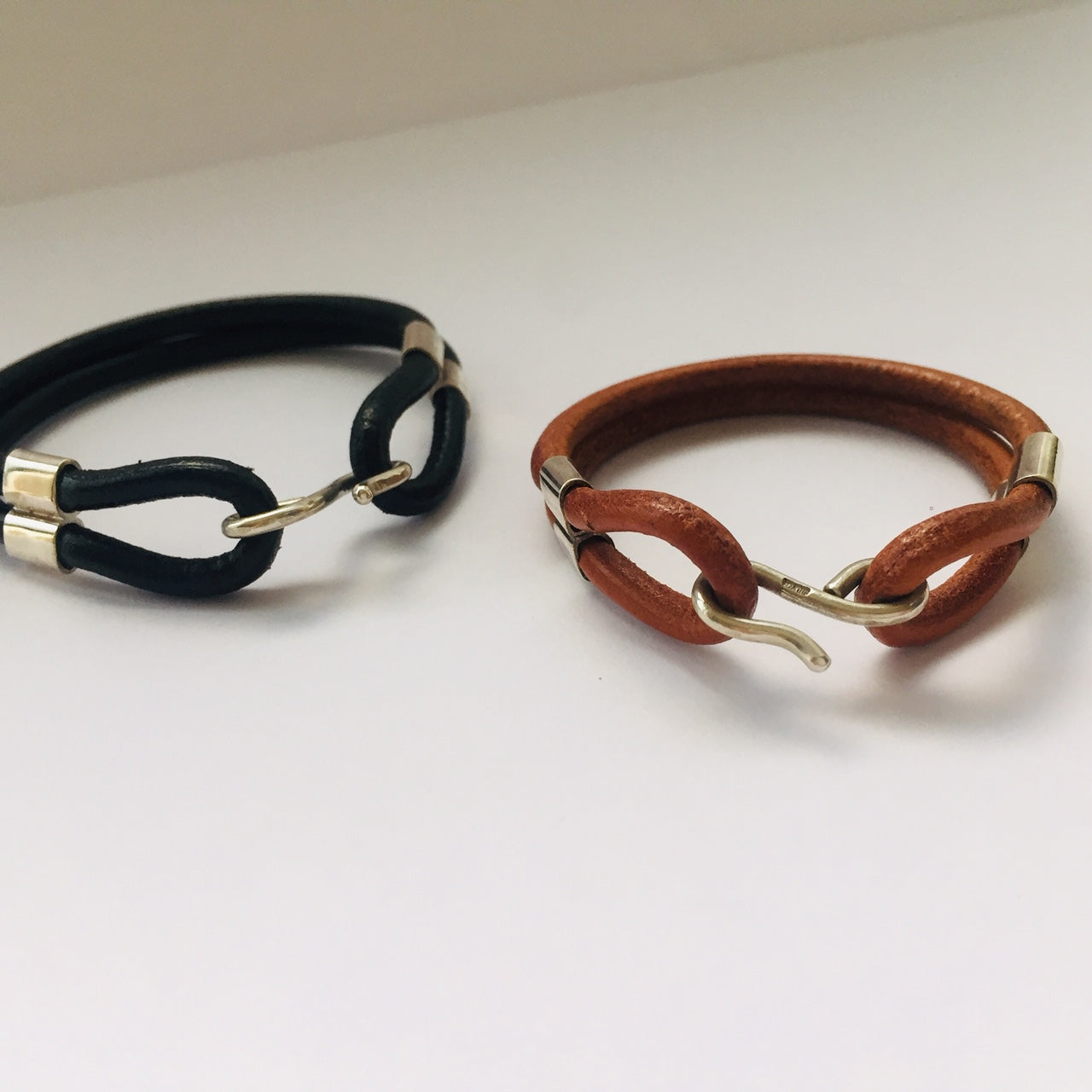Natural Leather Horseshoe / Curb Bit Bracelet For Men & Women [ Unisex ]
