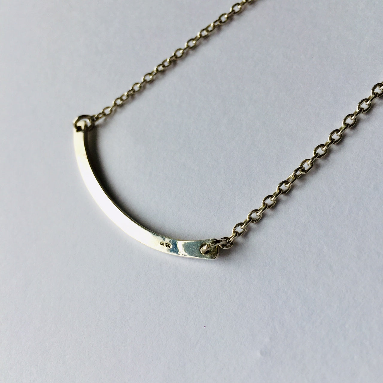 3.0mm Shiny Sterling Silver925  Wide Bar Necklace For Men & Women ユニセックス・シルバー・バーネックレス