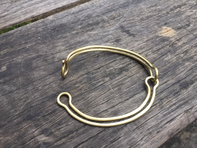 Brass Loop Bracelet / Bangle / Cuff with Matte Finish For Men & Women ユニセックス・真鍮ブレスレット・バングル・チャンキー