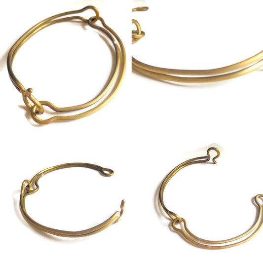 Brass Loop Bracelet / Bangle / Cuff with Matte Finish For Men & Women ユニセックス・真鍮ブレスレット・バングル・チャンキー
