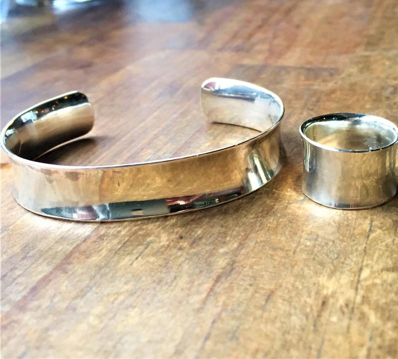 Sterling Silver925 Bulky Concave Ring / Band For Men & Women  ユニセックス・シルバー・幅広・リング・バンド