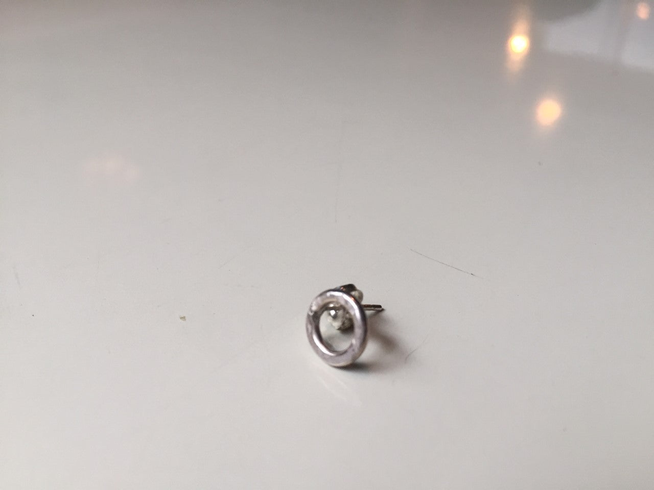 Hammered Silver925 Single Circle Ring Stud Earring For Men & Women with Matte Finish シルバー ユニセックス 槌目 艶消し サークルピアス